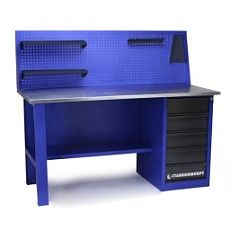 Стол для слесарных работ 1600 мм однотумбовый с 5-ю ящиками с экраном
